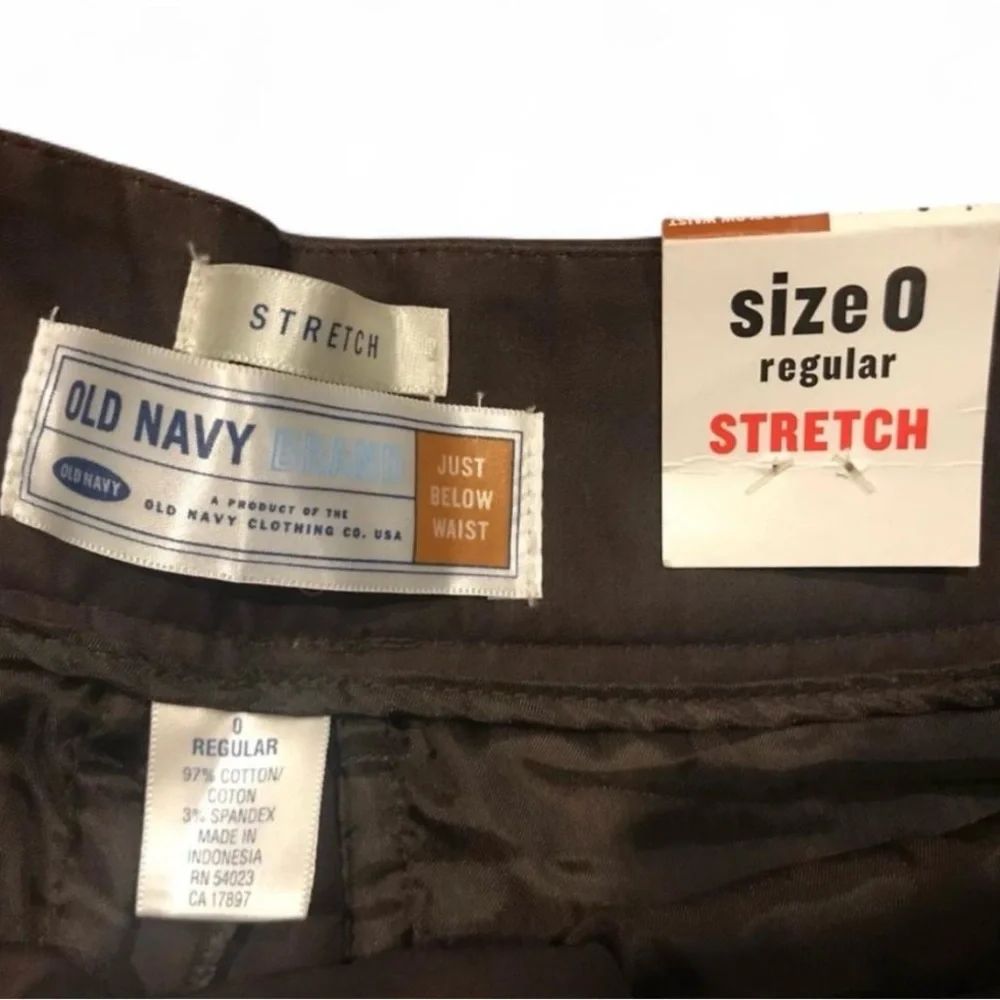Women’s old navy just below waist pants, brown, size 0 regular